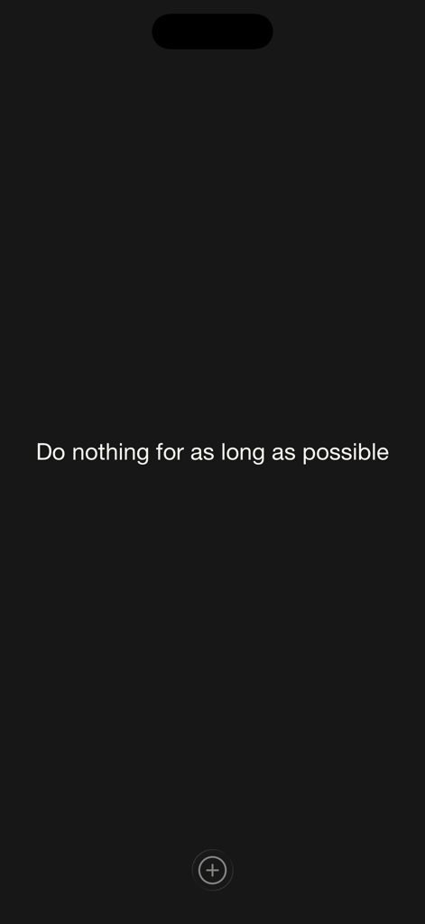 Oblique Strategies SE - Minimalist interface of Oblique Strategies SE app displaying a creative prompt that says Do nothing for as long as possible.