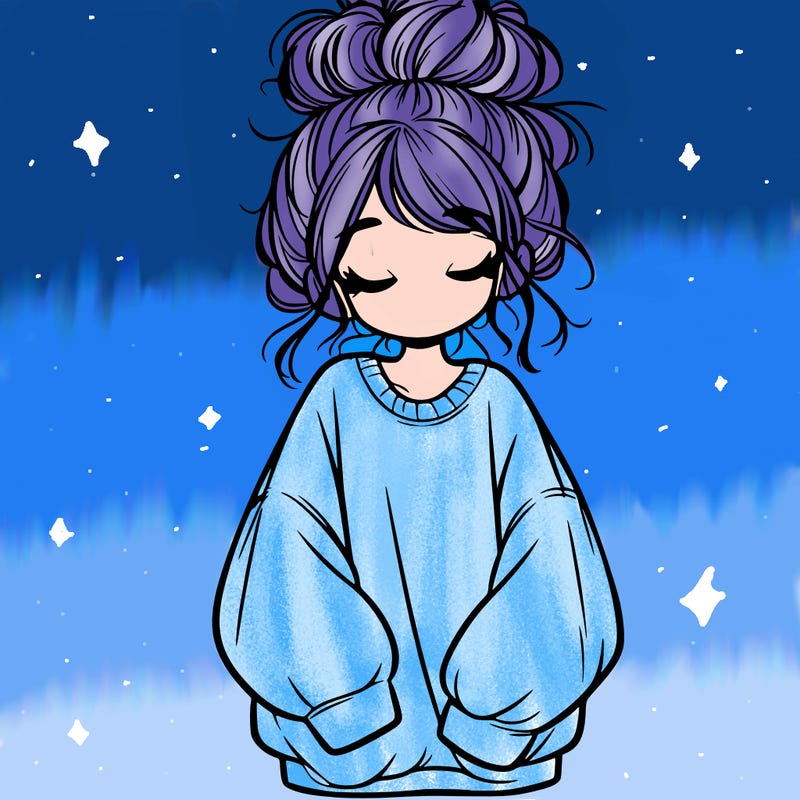 girl with baggy sweatshirt and messy bun