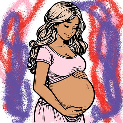 woman heavily pregnant realistic
