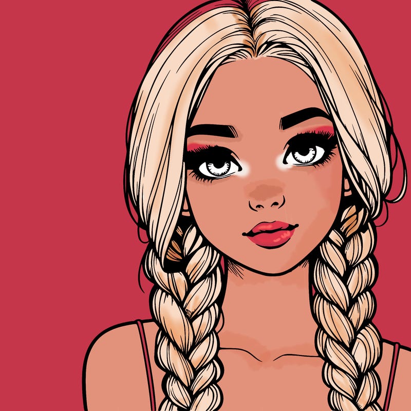 realistic girl with braids