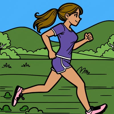 a woman running xc