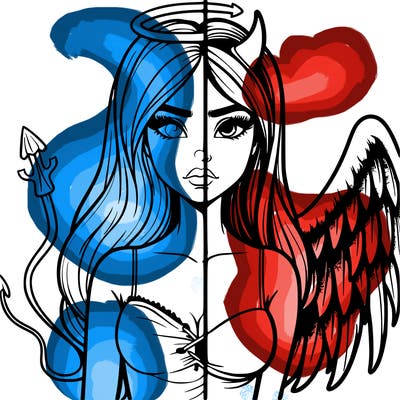 devil vs angel realistic girl