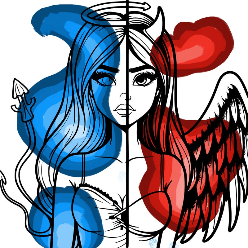devil vs angel realistic girl