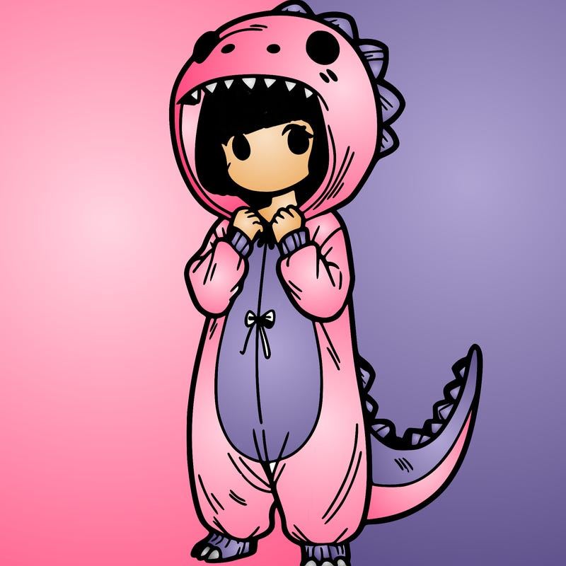 dino onesies on girl