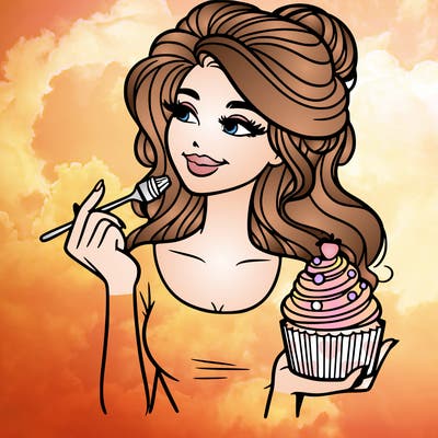 pretty woman with a cupcake