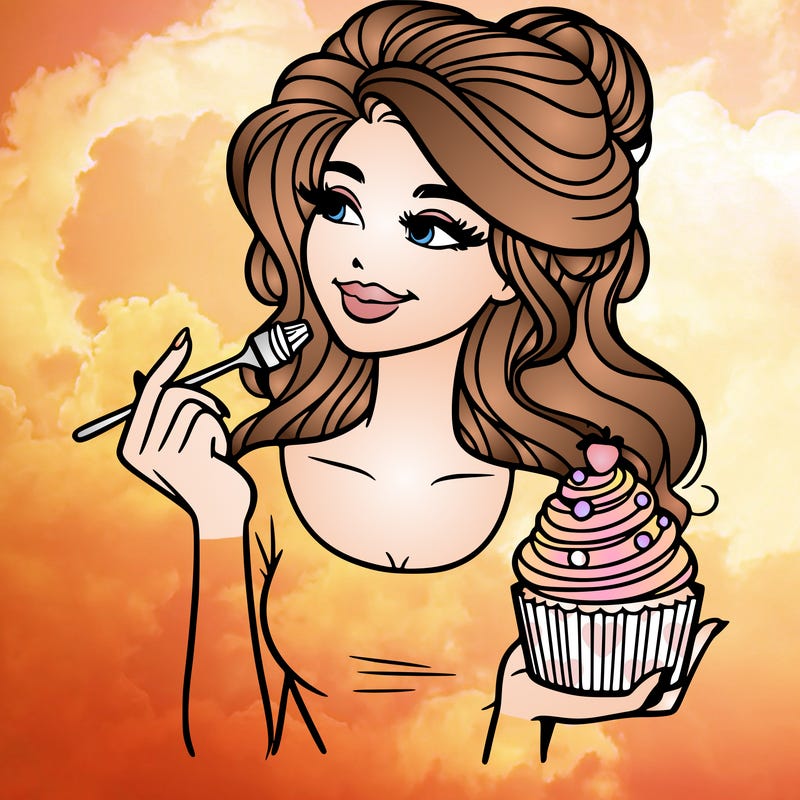 pretty woman with a cupcake