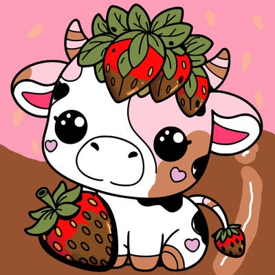cute strawberry cow