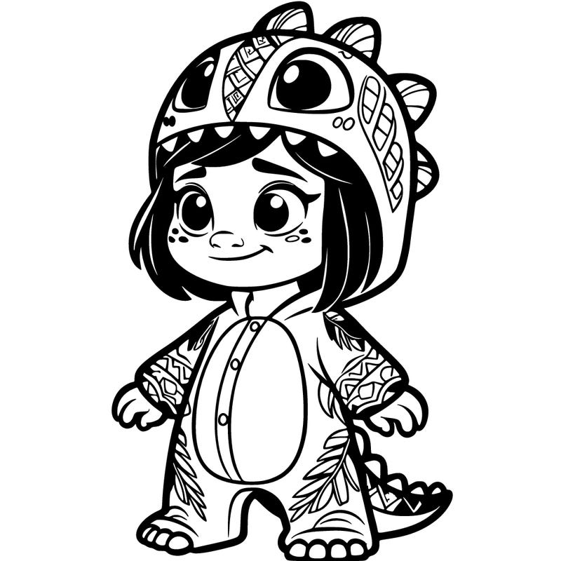 disney's lilo dressed in a toothless onesie