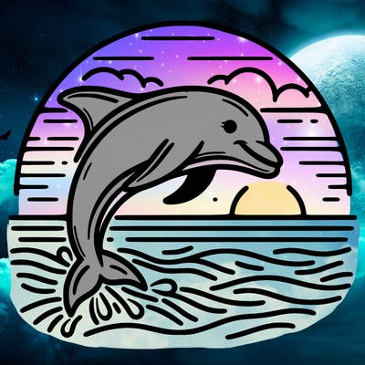 dolphin in a sunset