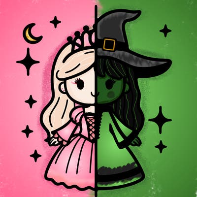 split princess and witch