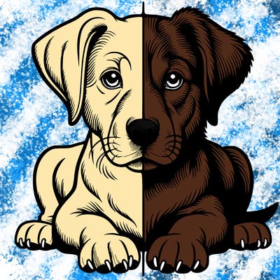 realistic dog split picture