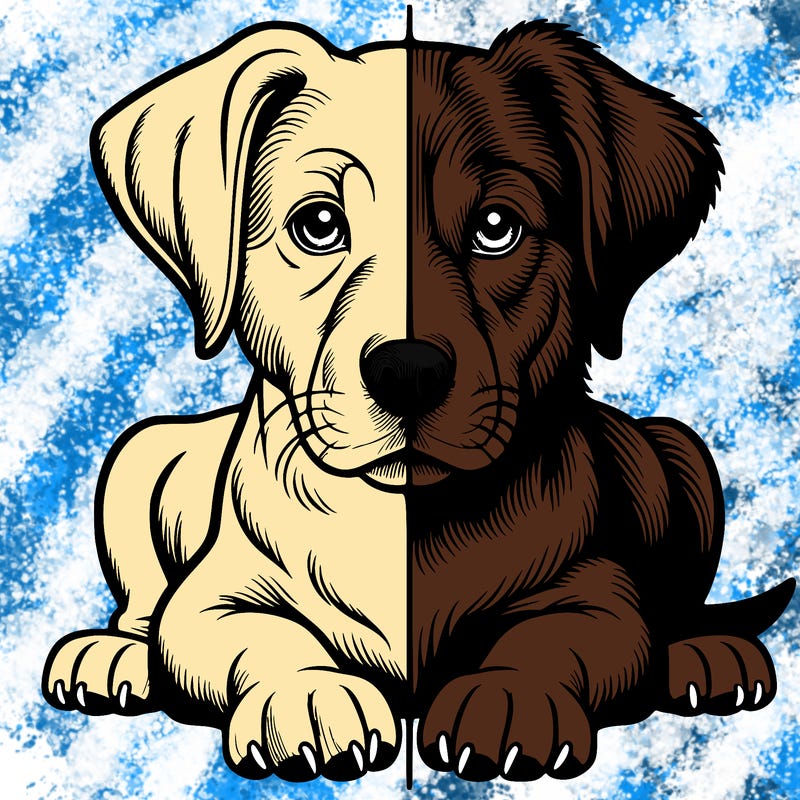 realistic dog split picture