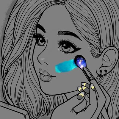 a realistic girl doing her makeup