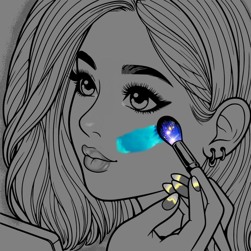 a realistic girl doing her makeup