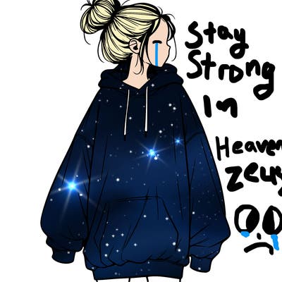 realistic girl with a oversized sweatshirt on and a bun