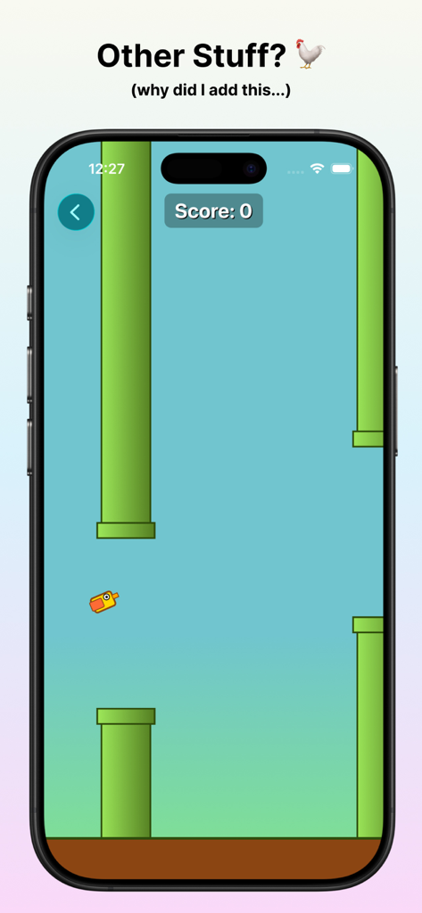 Artemis for Reddit - A Flappy Bird style mini game featured within the Artemis for Reddit app interface.