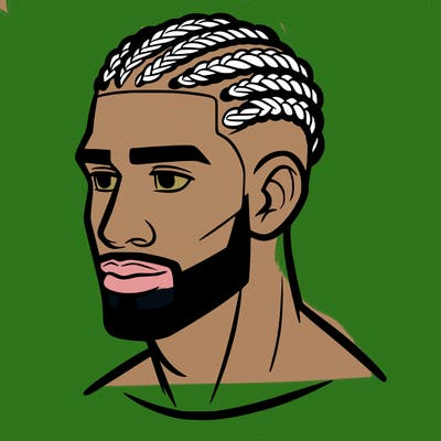 human man with short braids