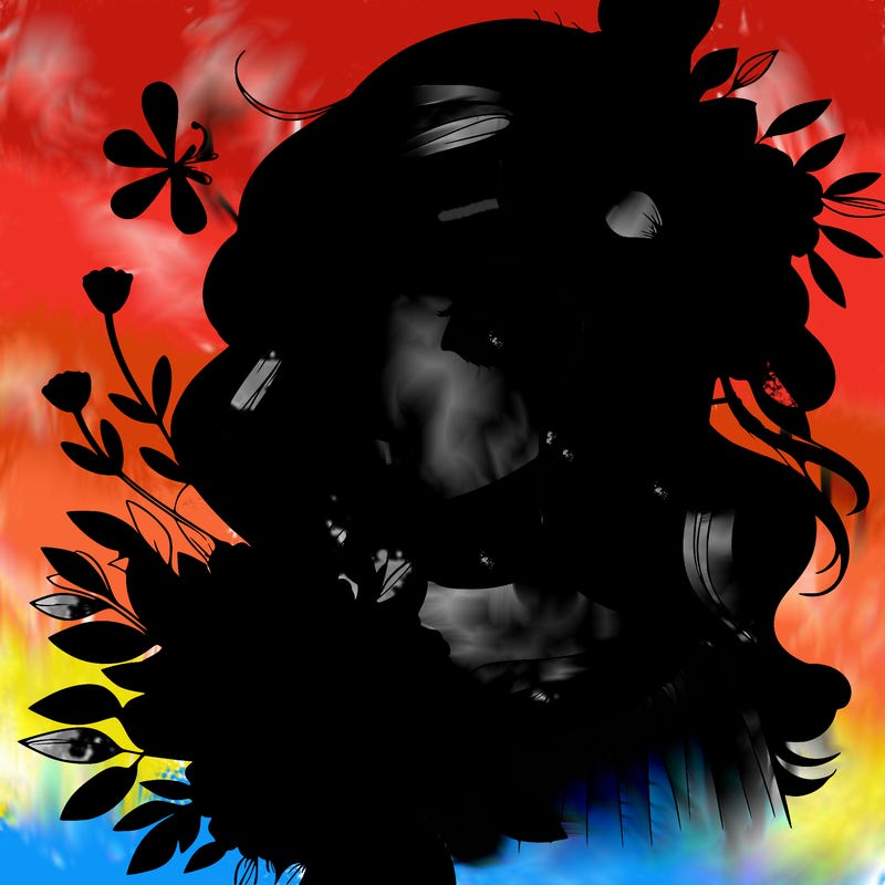 realistic girl with flowers