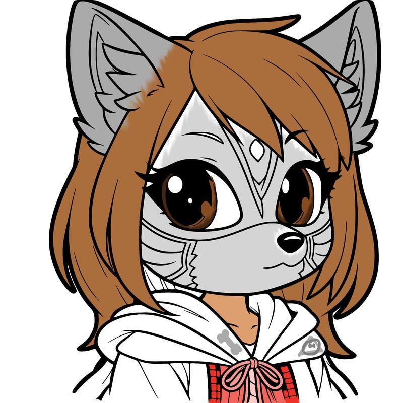 therian girl wearing a fox mask
