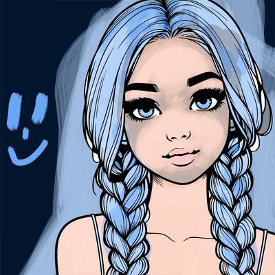 realistic girl with braids