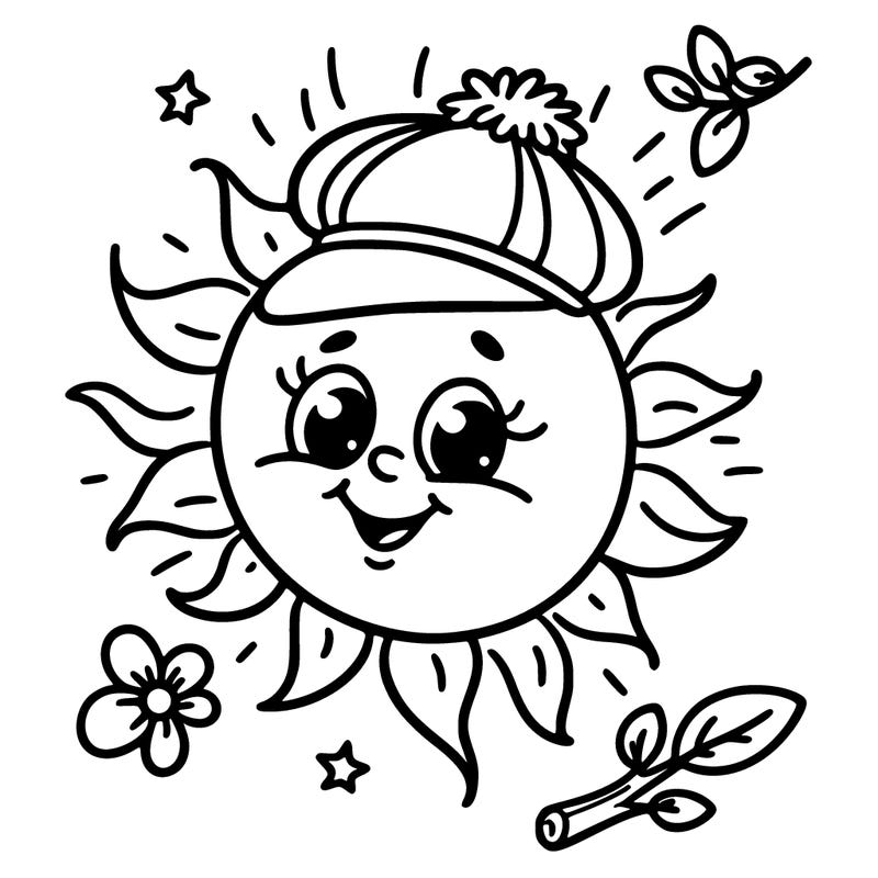 a sun with a cap in spring