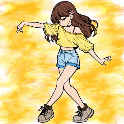 realistic girl danceing