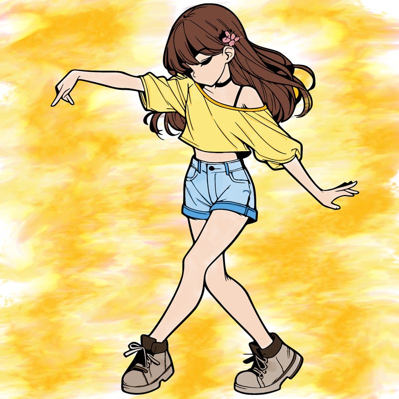 realistic girl danceing