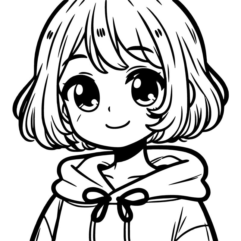 girl with short hair in a hooodie