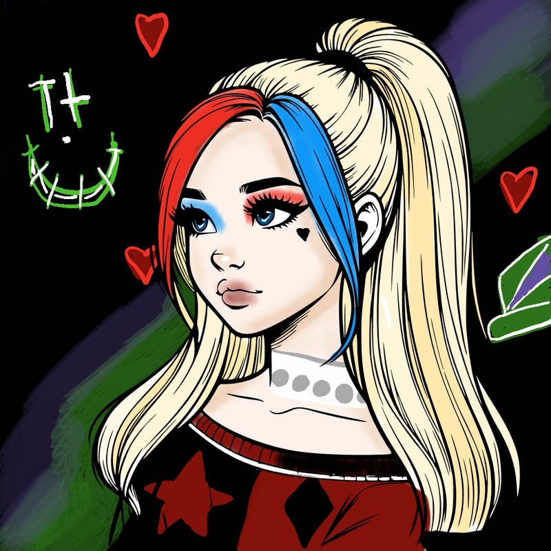 realistic girl with a high ponytail