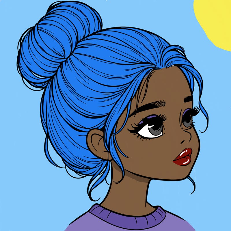 realistic girl with bun