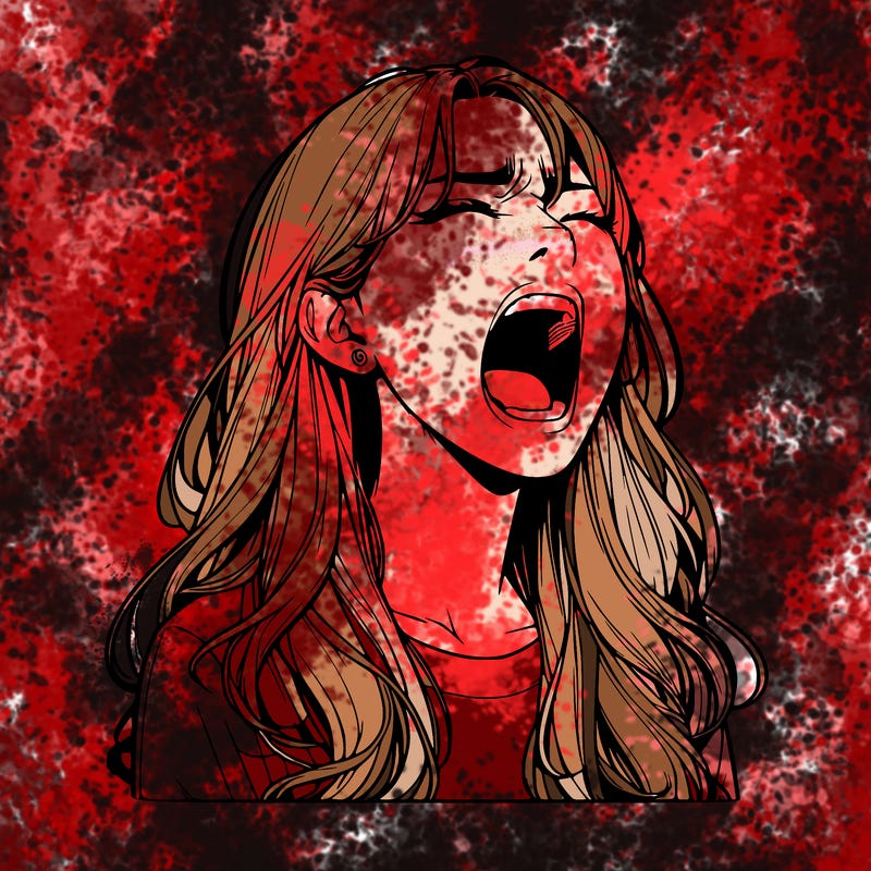 screaming realistic, girl