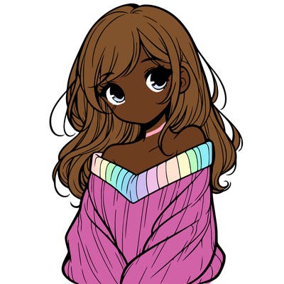 shy pretty girl wearing a sweater that is falling off one shoulder portrait