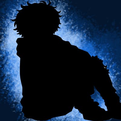 a male hoddie ripped jeans messy hair anime