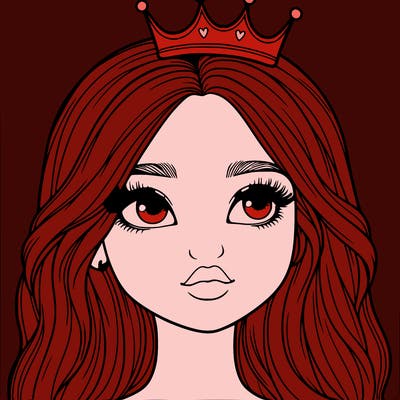 a realistic girl with a crown on