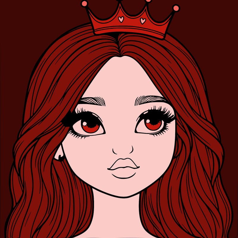 a realistic girl with a crown on