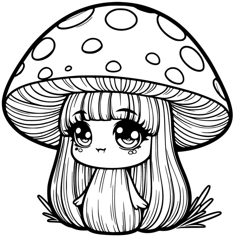 realistic mushroom girl