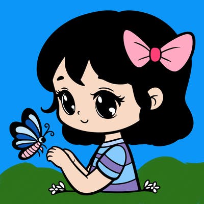 girl with a butterfly