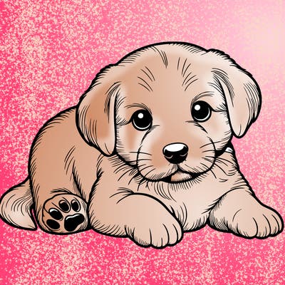 a cute realistic puppy