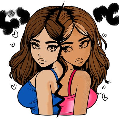 realistic girl split