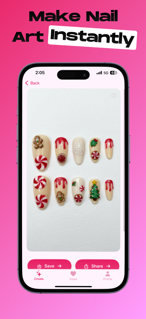 Gloss Nail Art - Gloss Nail Art app interface on a smartphone showing Christmas themed nail designs