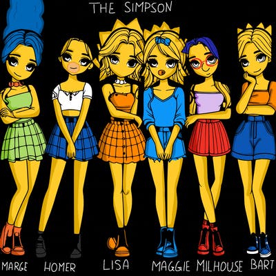 a group of girls realistic