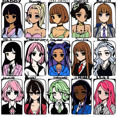 girls that look diffrent anime