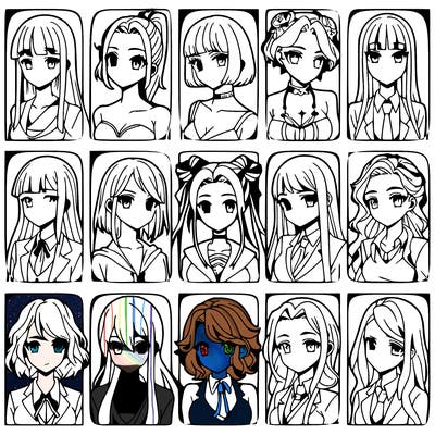 girls that look diffrent anime