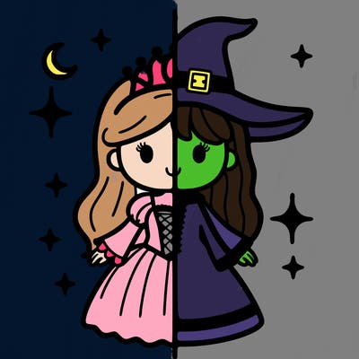 split princess and witch