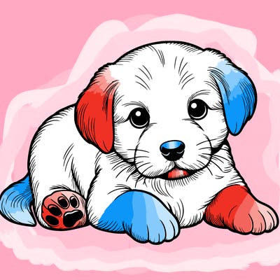 a cute realistic puppy