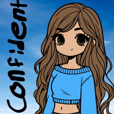 girl with long hair and a crop top with a sweater