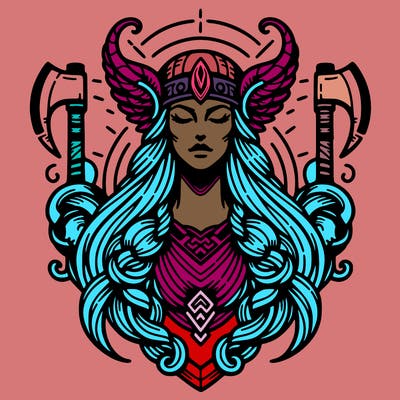 realistic valhalla goddess  symbol