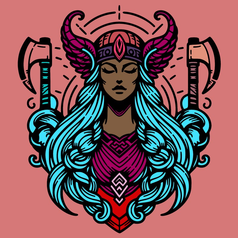 realistic valhalla goddess  symbol