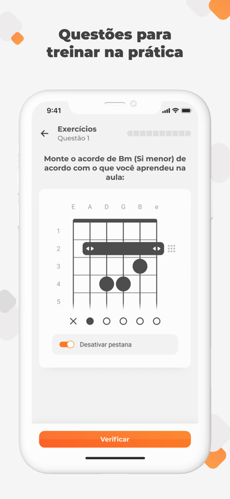 Cifra Club Academy - Interactive guitar chord practice exercise on Cifra Club Academy mobile app