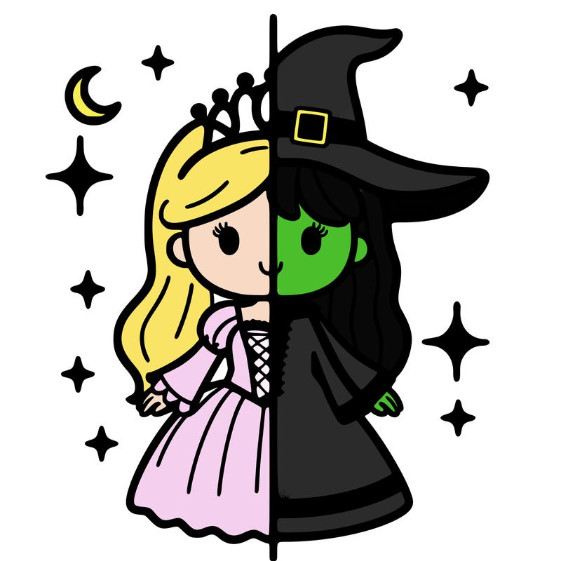 split princess and witch